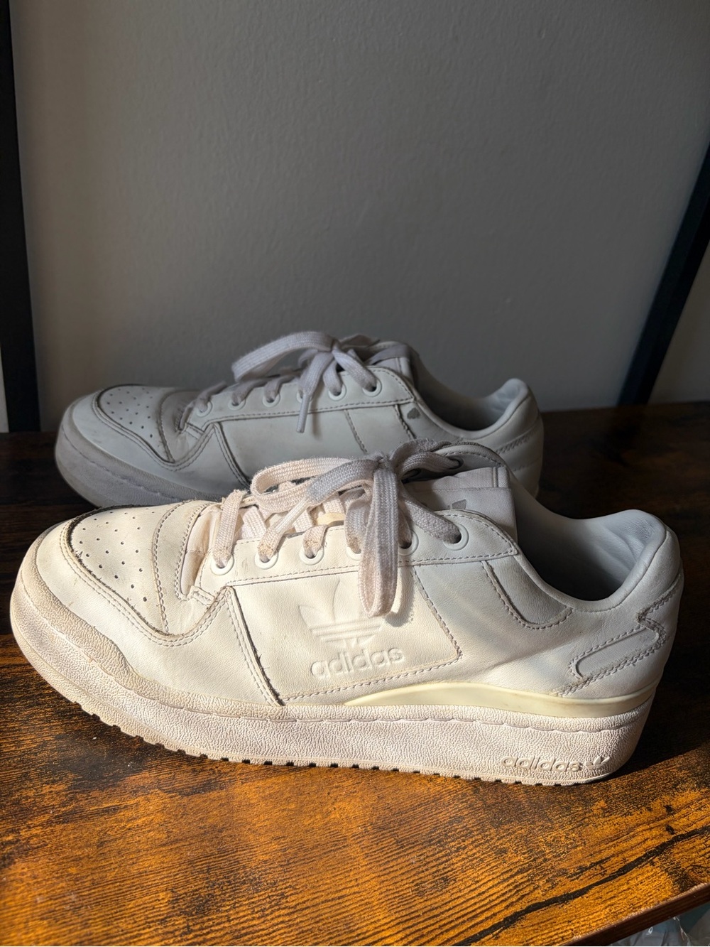 Adidas Court Silk White Leather Platform Sneakers US Women’s Size 9